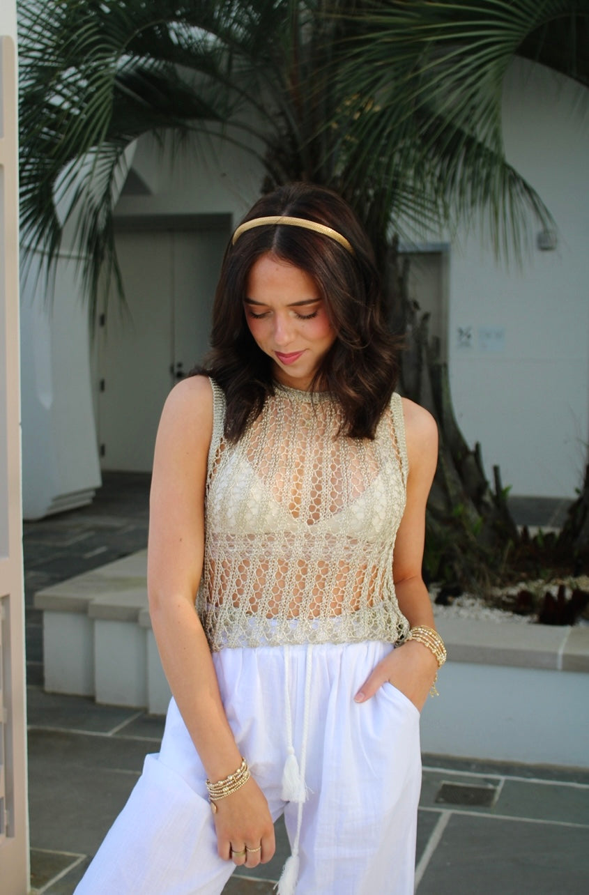 Metallic Knit Top - Gold