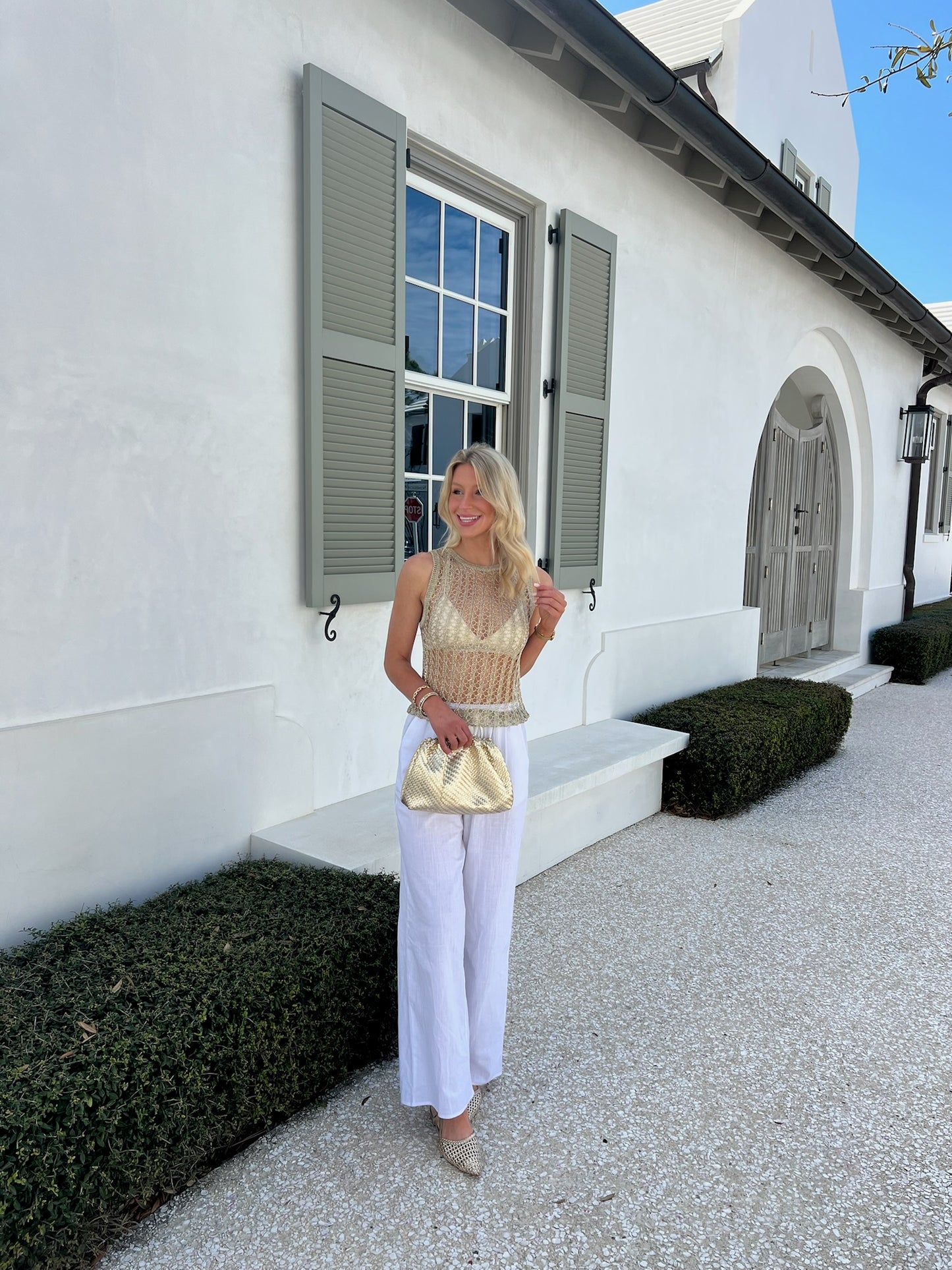 Metallic Knit Top - Gold