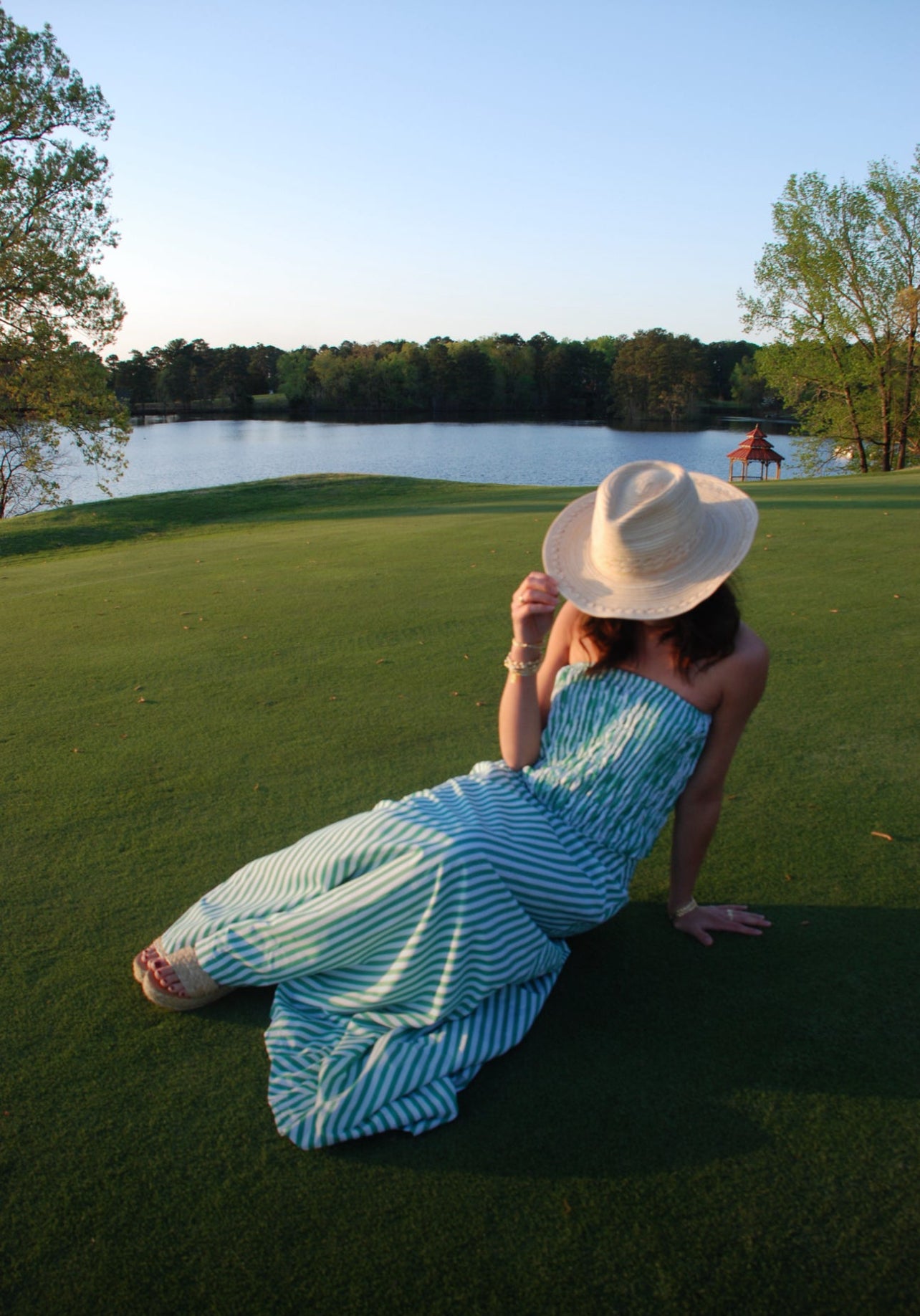 Green Striped Maxi