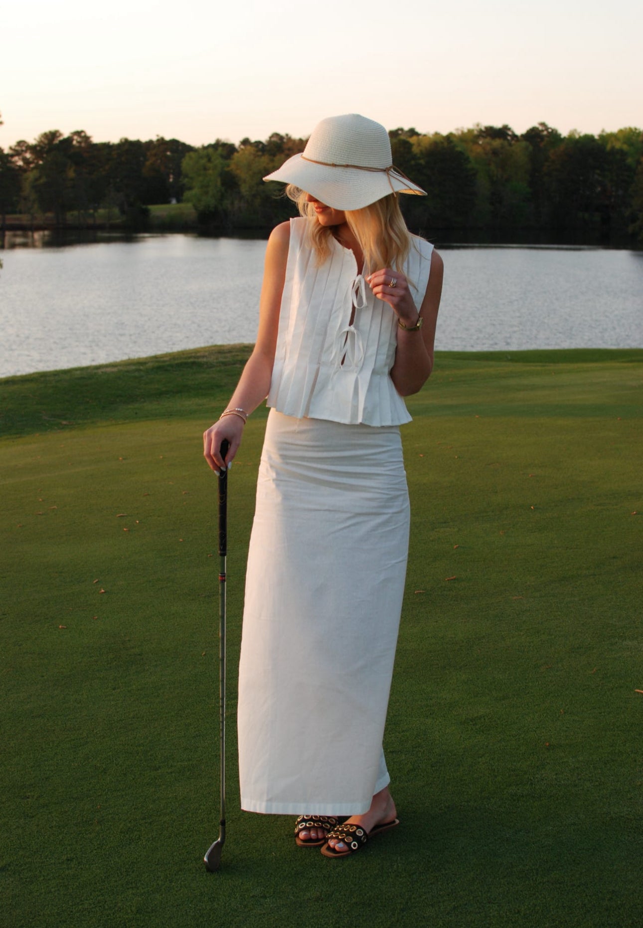 Lila White Top