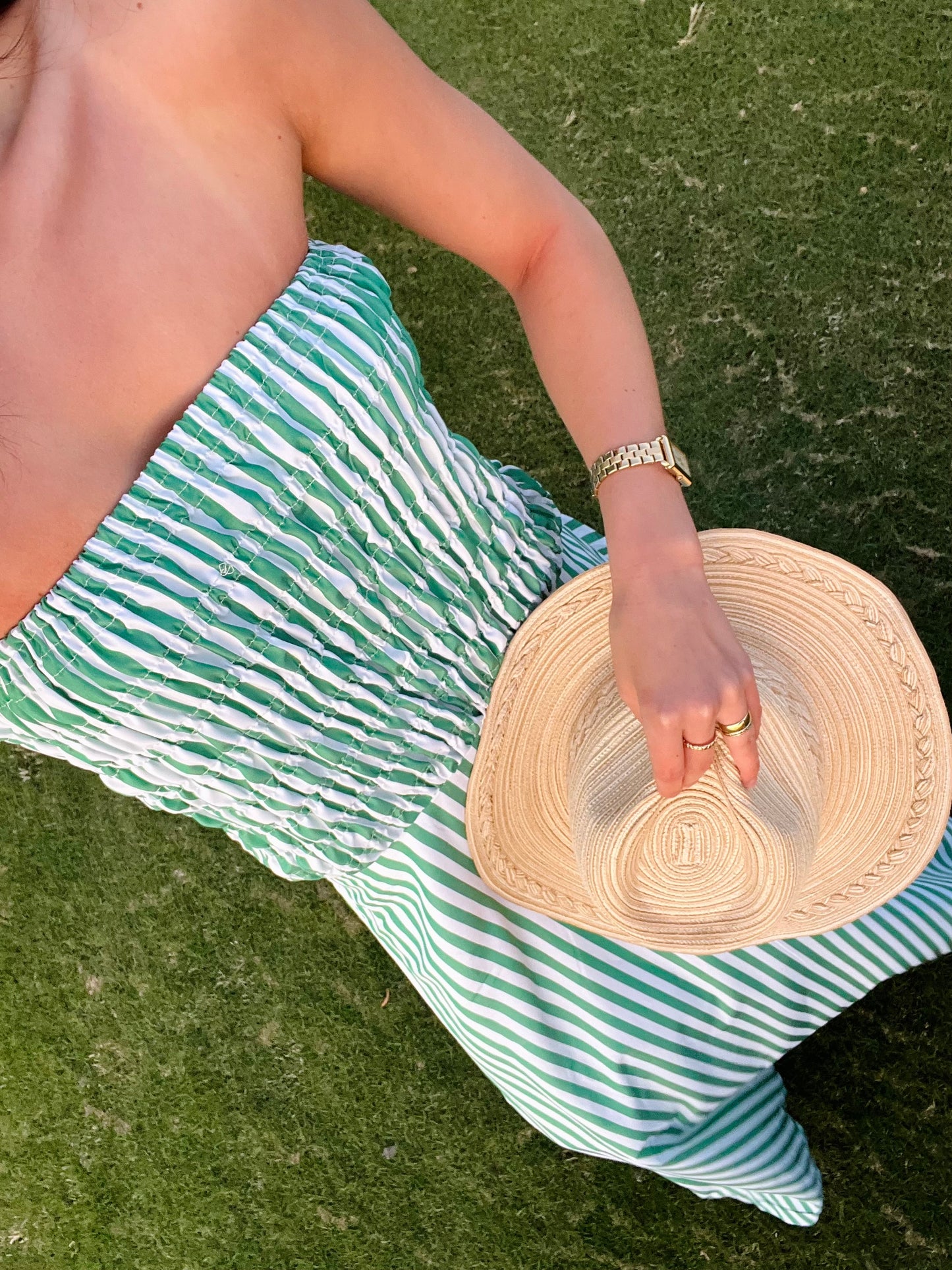 Green Striped Maxi