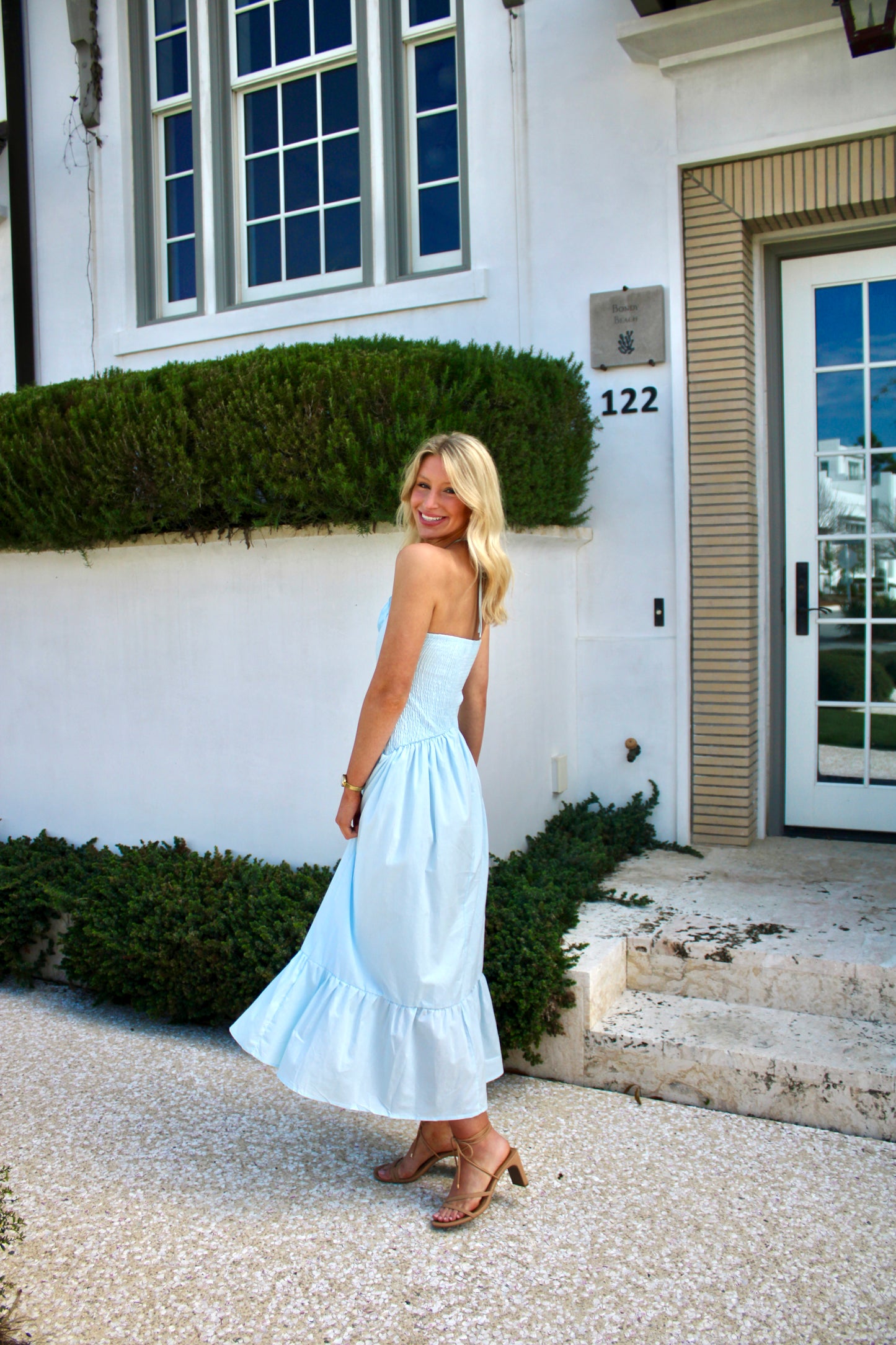 Rosette Halter-Neck Dress