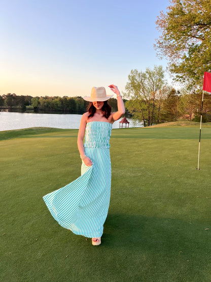 Green Striped Maxi