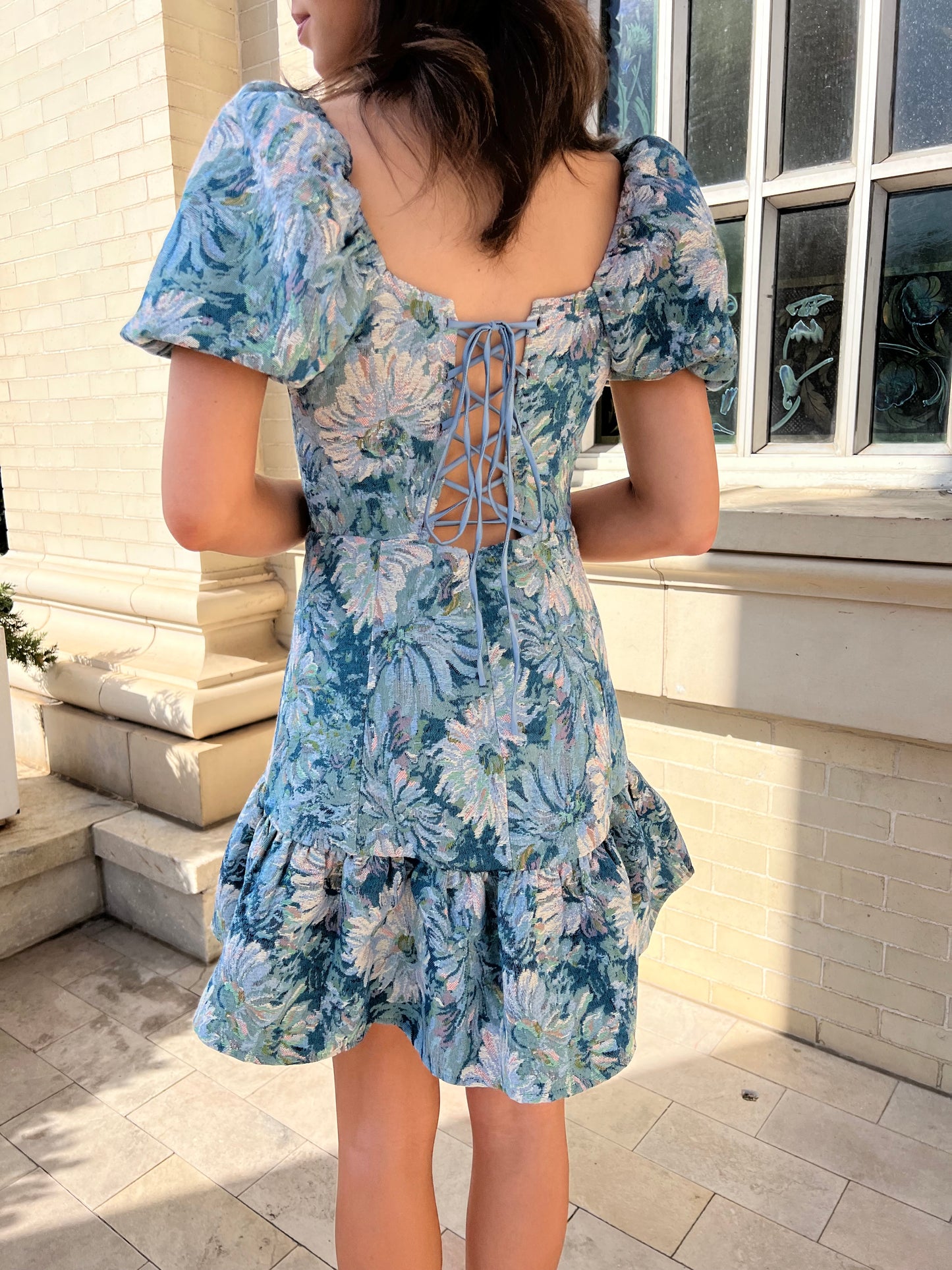 Jacqueline Lace Up Mini Dress
